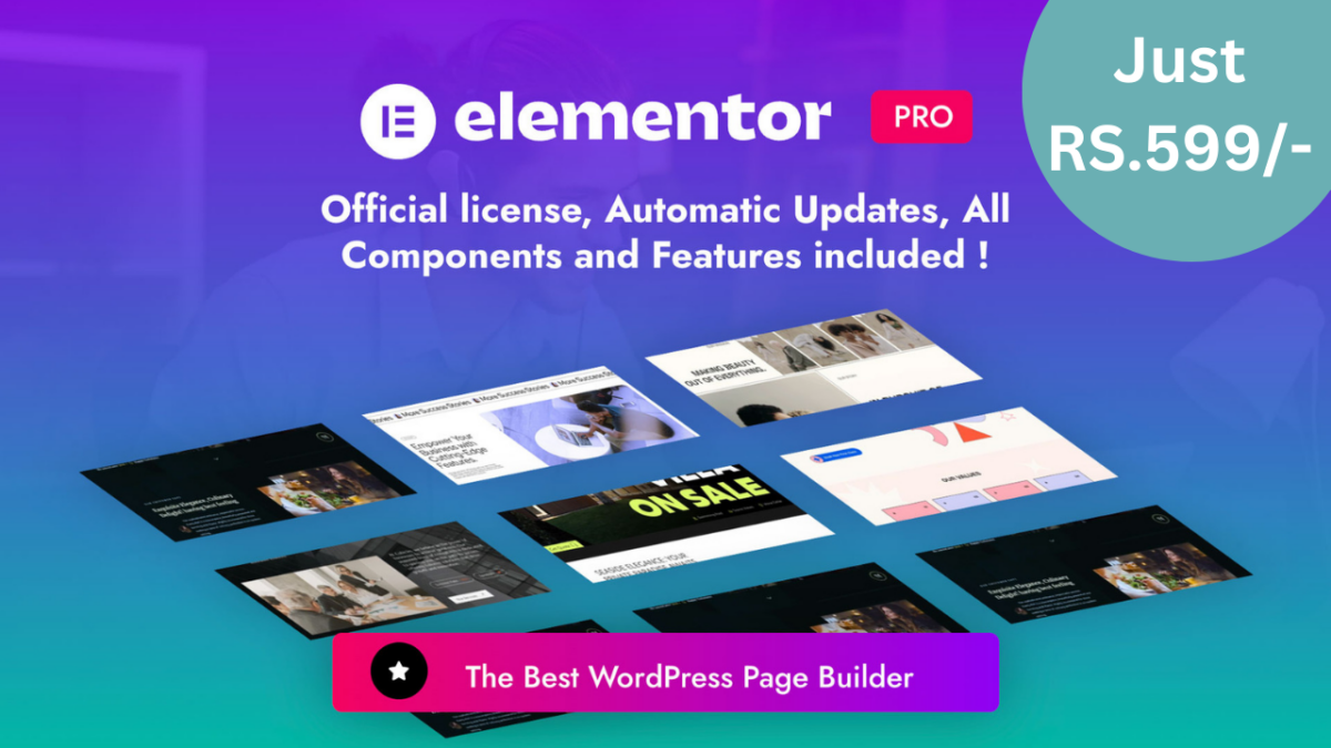Elementor Pro Activation With Key (One Year Updates)